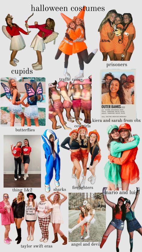 Halloween Costumes You Probably Have In Your Closet, Do Halloween Costumes, Halloween Costumes For 10 People, Easy Twin Day Outfits For Spirit Week, Shirt Halloween Costumes, Cute Friends Halloween Costumes, Cute Halloween Costumes For Friend Group, Last Minute Halloween Costumes Group, 10 Person Halloween Costume