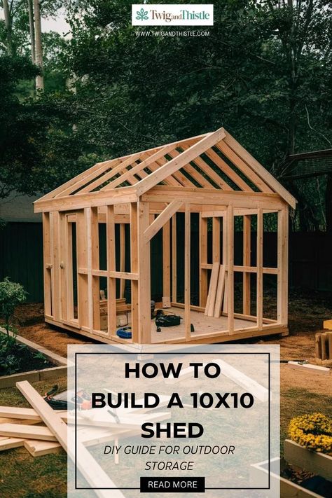 10x10 Shed 10x10 Shed, 10x10 Shed Plans, 8x10 Shed, Shed Diy, Diy Outdoor Storage, Shed Plans, Build Your Own, Outdoor Storage, How To Build