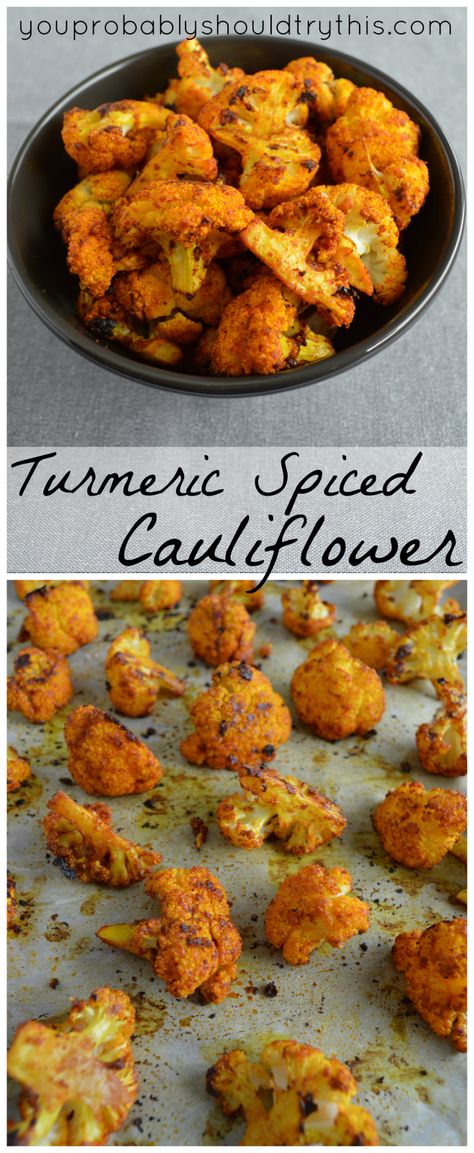 Turmeric Spice, Spiced Cauliflower, Turmeric Recipes, Paleo Dinner, Cauliflower Recipes, Roasted Cauliflower, Easy Vegetarian, Healthy Nutrition, Food Guide