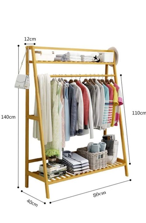 Clothes Hanging Rack, Diy Rack, Bamboo Diy, 4 Door Wardrobe, Clothes Hanging, Entrance Modern, Wooden Rack, Garment Rack, Wooden Wardrobe