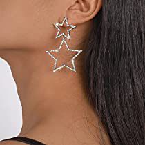 Crystal Fashion, Body Jewelry Piercing, Loop Earrings, Star Earrings Stud, Girls Earrings, Star Pendant, Rhinestone Earrings, Star Earrings, Statement Jewelry