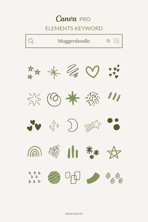 elements-bloggerdoodle Elements For Canva, Canva Icon Aesthetic, Canva Elements Font, Canva Doodle Elements, Canva Codes Graphics, Canva Aesthetic Elements, Cute Canva Elements, Logo Ideas Aesthetic, Aesthetic Elements Canva