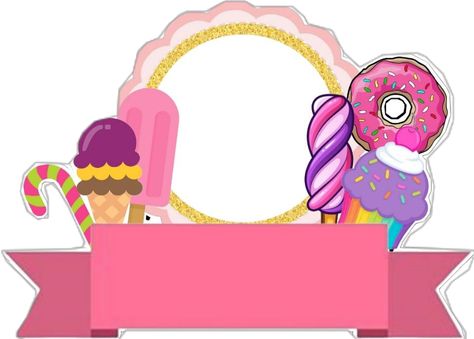 Cake topper printable Happy Birthday Cake Topper Printable Free, Candyland Banner, Candyland Cake Topper, Candy Theme Cake, Donut Theme Party, Candyland Cake, Cake Templates, Ideas Para Cumpleaños, Cake Topper Printable