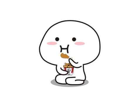 Reaction of eating KFC Cute Eating Cartoon, Eating Doodle, Eat Cartoon, Eat Meme, Eating Emoji, Eating Meme, Eating Drawing, Quby Sticker, Funny Stickman