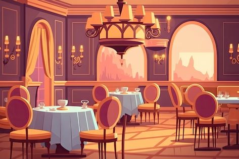 Photo restaurant interior drawing imitat... | Premium Photo #Freepik #photo #restaurant-cartoon #restaurant-illustration #cafe-illustration #cafe-restaurant Restaurant Cartoon Background, Restaurant Illustration Art, Restaurant Drawing Sketch, Restaurant Concept Art, Cafe Illustration Art, Restaurant Animation, Cartoon Restaurant, Restaurant Clipart, Restaurant Cartoon