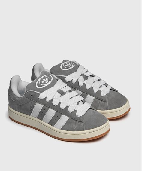 Pretty Sneakers, Men's Adidas (men), Adidas Grey, Adidas Campus 00s, Dr Shoes, Trendy Shoes Sneakers, Grey Trainers, Pretty Shoes Sneakers, Christmas Shoes