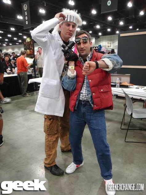 Doc Brown Costume, Marty Mcfly Costume, Back To The Future Party, Doc Brown, Couple Costumes, Marty Mcfly, Nerdy Things, Halloween Hacks, Back To The Future