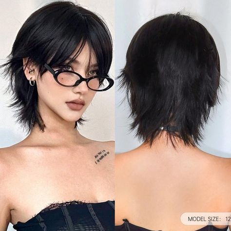 Hairstyle For Mullet Hair, Curly Short Hairstyles Round Face, Fun Short Haircuts For Women, Ts4 Short Curly Hair, Short Haircuts Y2k, Short Hair With Bangs Women, Short Woman Hairstyle, Edgy Feminine Haircut, Short Mullet Haircuts For Women