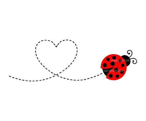 Ladybug Doodle, Ladybug Svg, Hello Kitty Theme Party, Window Paintings, Dashed Line, Lady Bug Tattoo, Baby Ladybug, Art Pole, Bug Tattoo