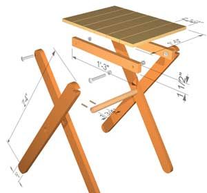 Folding table plans - forget buying that table we keep seeing around, here are plans for a perfect alternative. Folding Table Diy, Folding Tray Table, Diy Study Table, Craft Table Diy, Diy Water Fountain, Woodworking Projects That Sell, Diy Holz, Camping Table, Table Diy