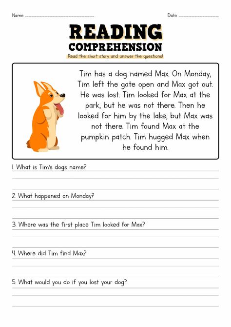 Short Story with Questions 2nd Grade Reading Comprehension 2 Grade Reading Comprehension, Reading And Questions Worksheets, Reading 2nd Grade Worksheets, Short Comprehension For Kindergarten, Short Comprehension For Grade1, English Comprehension For Grade 2, Reading For Comprehension, Grade 3 Short Stories, Grade 1 Short Stories