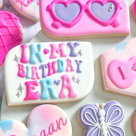 Taylor Swift Birthday Cookies, Swiftie Birthday, 12 Birthday, Pink Cookies, Taylor Swift Birthday, Butter Bar, 9th Birthday Parties, Rock Girl, 12th Birthday