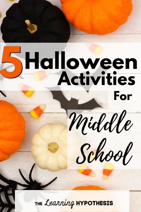 It can be a challenge to find age and educational appropriate Halloween activities for middle school. This is a list of 5 ways that you can keep learning and have fun for Halloween (even in Middle School) Halloween Lessons Middle School, October Crafts Middle School, Fun Homeschool Activities For Middle School, Middle School Activities Social, Pumpkin Science Middle School, October Stem Activities Middle School, Halloween Class Party 4th Grade, Halloween Experiments For Middle School, Halloween Activities Upper Elementary