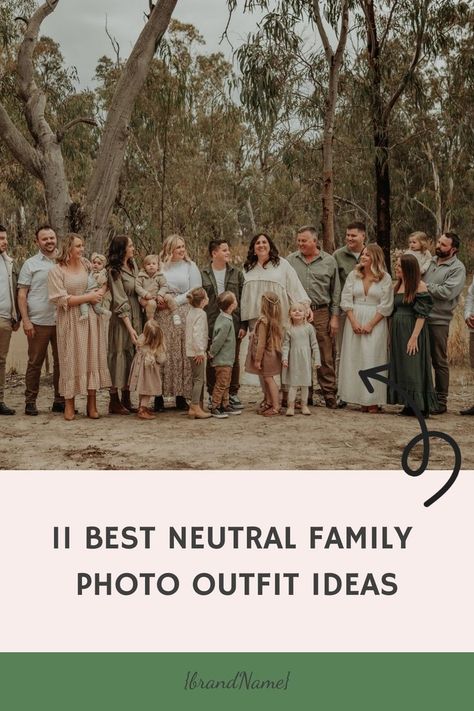 Get inspired with these 11 neutral family photo outfit ideas that blend timeless style and emotion, creating stunning memories you'll cherish forever. Multi Family Photo Shoot Outfits, Extended Family Photoshoot Outfits, Neutrals Family Photo Outfits, Neutral Family Photoshoot, Earth Tone Family Pictures Outfits, Extended Family Photo Outfits, Desert Photoshoot Outfit, Outdoor Color Palette, Blended Family Photos