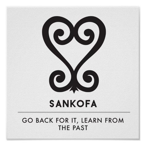 Sankofa | Return and get it - Adinkra Symbol Poster | Zazzle Sankofa Symbol, Unique Lettering, African Symbols, Adinkra Symbols, Scratch Paper, Symbols And Meanings, Tattoo Designs And Meanings, Creative Fonts, Fonts Alphabet