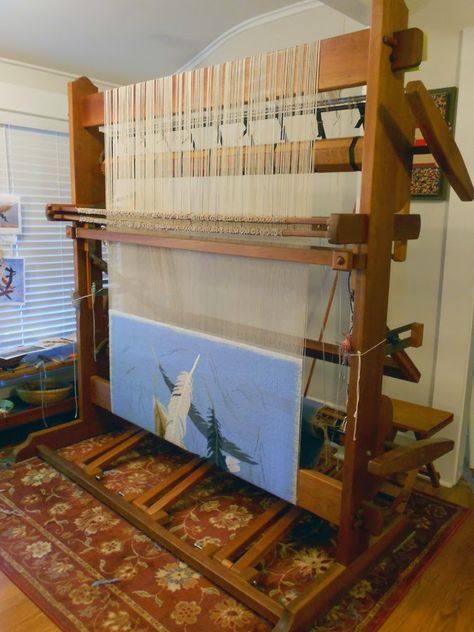 Which tapestry loom is right for me? Part 2: High-warp looms — Rebecca Mezoff Tapestry Artist, Looms For Sale, Tapestry Loom Weaving, Weavers Art, Loom Machine, Tapestry Loom, Weaving Machine, Small Tapestry, Rug Loom