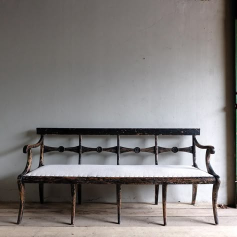 Spanish Colonial Furniture, Antique Entryway, Bench Hallway, Foyer Bench, Antique Bench, Bench With Back, Reclaimed Doors, Hallway Bench, Vintage Bench