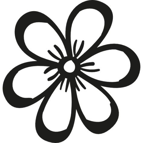 Cricut Stencils, Black And White Flower, Projets Cricut, Stencils Printables, Hand Drawn Flowers, Flower Svg, Flower Doodles, Free Icon, Floral Theme