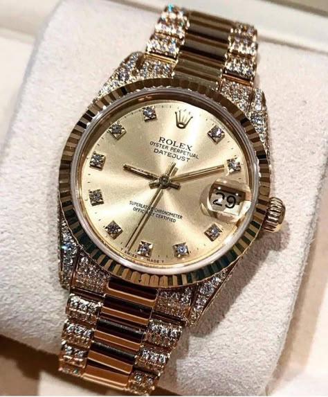 Women Watches Classy Elegant Rolex, Rolex Watches Women Classy, Rolex Watches Women Diamonds, Expensive Watches For Women, Custom Rolex, Rolex Diamond Watch, Awesome Watches, Rolex Diamond, Rolex Watches Women