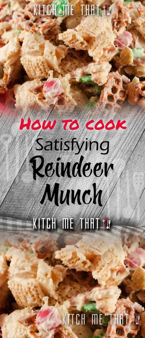 Reindeer Munch | Best Desserts Recipe Mischief Munch Recipe, Reindeer Munch, Cereal Squares, Pioneer Food, Pioneer Recipes, Rain Deer, Quick And Easy Meal Ideas, Rice Chex, Crispy Rice