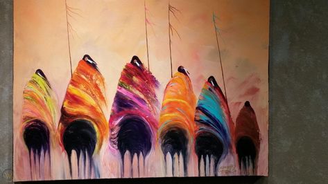 Native American Watercolor Art, Native American Paintings Canvases, Indegenious Art, Shakira Hair, Winslow Arizona, Native American Wall Art, Southwest Landscape, Arizona Art, Art Native American