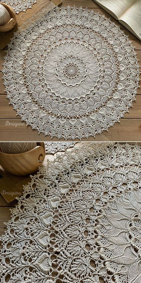 Crochet Boho Doily, Half Circle Doily Crochet Pattern, Thread Crochet Patterns Free Tablecloths, Free Crochet Doily Patterns Table Runners Lace Tablecloths, Crocheted Tablecloths Free Patterns, How To Crochet Doilies, Knit Doily Pattern Free, Knitted Doily Patterns Free, Draiguna Crochet Patterns