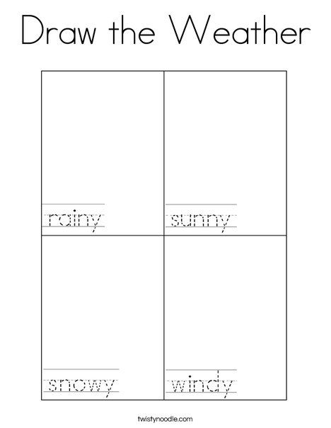 Draw the Weather Coloring Page - Twisty Noodle Esl Weather Activities, Weather Writing Kindergarten, Kindergarten Weather Crafts, Weather Worksheets For Kindergarten Free Printable, Kindergarten Weather Activities, Weather Activities Kindergarten, Weather Activities Preschool Printables Free, Weather Crafts For Preschoolers, Weather Worksheets Preschool