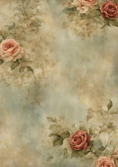 12 different Vintage floral papers for scrapbooking, junk journaling and paper craft.
#VintagePatternLove #RetroInspiration #NostalgicDesigns #ThrowbackTextures Vintage Stationary Aesthetic, Flores Wallpaper Vintage, Vintage Paper Printable Journals, Printable Scrapbook Paper Aesthetic, Vintage Paper Aesthetic, Vintage Flower Aesthetic, Vintage Background Aesthetic, Aesthetic Vintage Background, Soft Floral Wallpaper