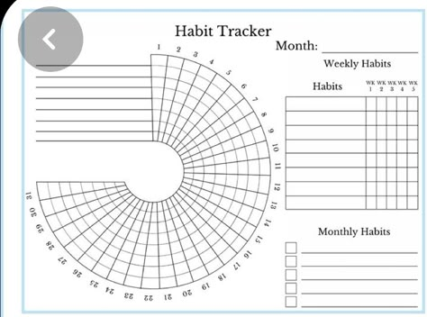 Floral Habit Tracker, Habit Tracker Wheel, Bullet Journal Calendrier, Printable Habit Tracker, Bullet Journal Ideas Templates, Habit Tracker Bullet Journal, Habit Tracker Printable, Bullet Journal Mood Tracker Ideas, Daily Planner Pages