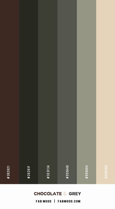 chocolate brown color palette, chocolate and grey, brown and grey color, best color ideas, best bedroom colors, best color combination, top 10 color schemes, brown and grey paint colors, brown and grey color combination, best color for bedroom walls, best colour combinations photos Grey Furniture Color Scheme, Dark Brown Color Matching, Wall Paint To Match Brown Furniture, Combinations With Grey Colour, Wall Color Ideas With Brown Furniture, Dark Brown And Gray Color Palette, Grey And Brown Room Ideas Bedroom, Dark Brown Color Scheme Living Rooms, Brown Room Color Ideas