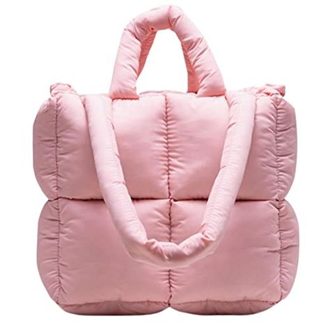 MadGrandeur Puffer Tote Bag Women's Glossy Quilted Puffy Tote Bag Down Padded Shoulder Bag Cute Handbag Aesthetic Handbag Winter Purses, Winter Handbags, Cotton Handbag, Quilted Tote Bags, Cute Handbags, Handbags Casual, Quilted Totes, Bags Aesthetic, Shoulder Tote Bag