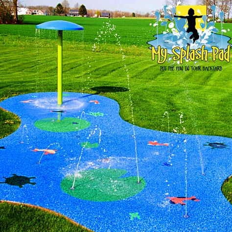 My Splash Pad water park installer for backyard Ohio OH aquatic play area residential home Diy Splash Pad, Backyard Splash Pad, Moderne Pools, Water Playground, Outside Fun, Backyard Landscape, Splash Pad, Backyard Playground, Backyard For Kids