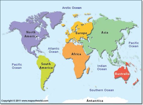 Visit all 7 continents Free Printable World Map, World Geography Map, Elementary Geography, World Map Continents, General Knowledge For Kids, World Map With Countries, Geography For Kids, Continents And Oceans, Kids World Map