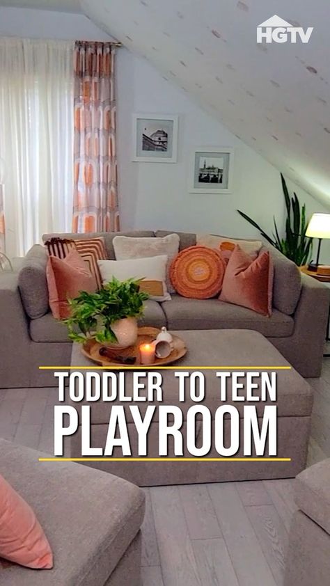 Playroom With Tv And Couch, Teen Girl Hangout Room Ideas, Teen Hang Out Rooms, Kids Hang Out Room Ideas, Open Playroom Ideas, Family Loft Ideas Upstairs, Kids Tv Room Ideas, Teen Bonus Room Ideas, Older Kid Playroom