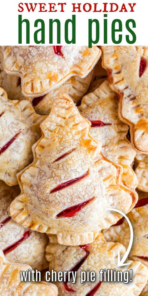 Cherry Hand Pies, Hand Pie Recipes, Christmas Baking Recipes, Hand Pie, Country Cook, Dessert Aux Fruits, Christmas Foods, Christmas Food Desserts, White Plate