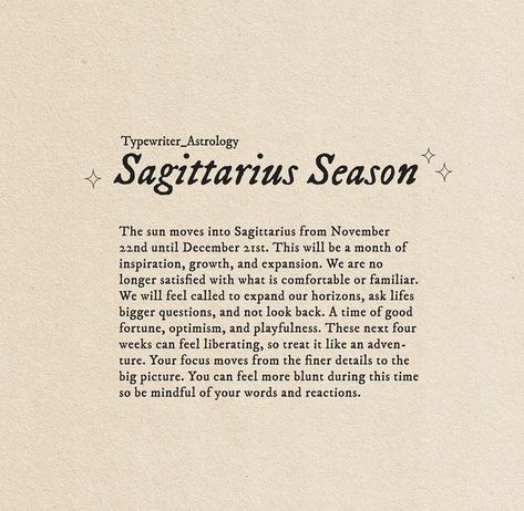 Typewriter Astrology, Saggitarius Season, Sag Szn, Sag Season, Capricorn Vibes, Sagittarius Sun, Sagittarius Season, Sagittarius Quotes, Sagittarius And Capricorn