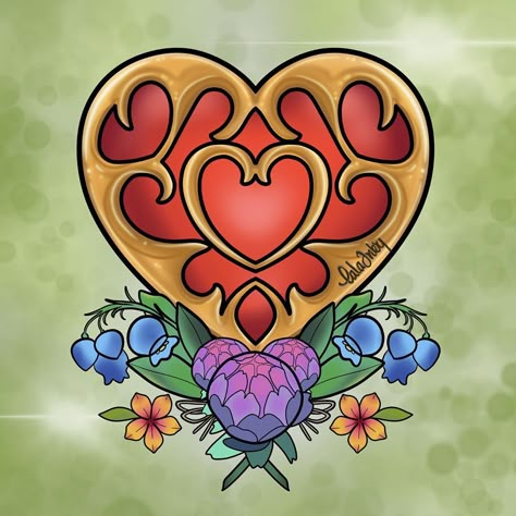 Naydra Botw Tattoo, Farosh Botw Tattoo, Zelda Hearts Tattoo, Legend Of Zelda Heart Container Tattoo, Pretty Zelda Tattoo, Zelda Heart Container, Zelda Heart, Zelda Logo, Zelda Baby