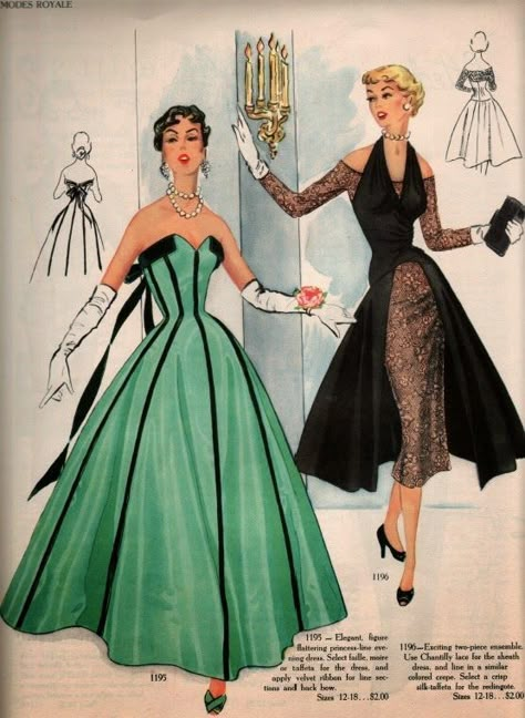 1950s Fashion Illustration, Vintage Fashion Sketches, 1950’s Fashion, 1950 Fashion, Fashion Illustration Vintage, Fifties Fashion, Look Retro, Vintage Dress Patterns, Fashion 1950s