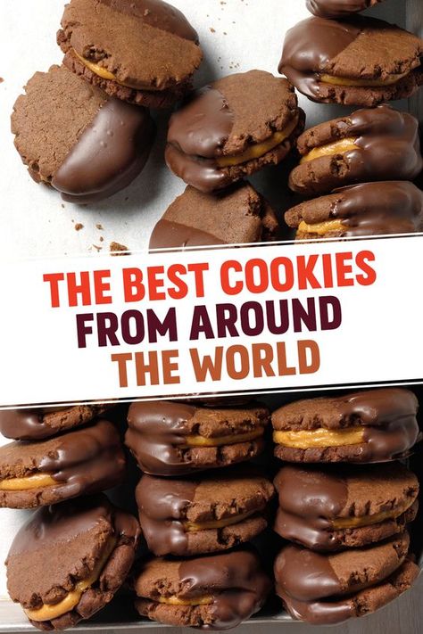 Christmas Cookies Around The World Recipe, Cookies From Other Countries, Cookies From Around The World Recipes, Best Chocolate Christmas Cookies, International Cookies Around The Worlds, Dessert Recipes From Around The World, Worlds Best Cookies Recipe, Easy Desserts From Around The World, Easy Recipes From Around The World