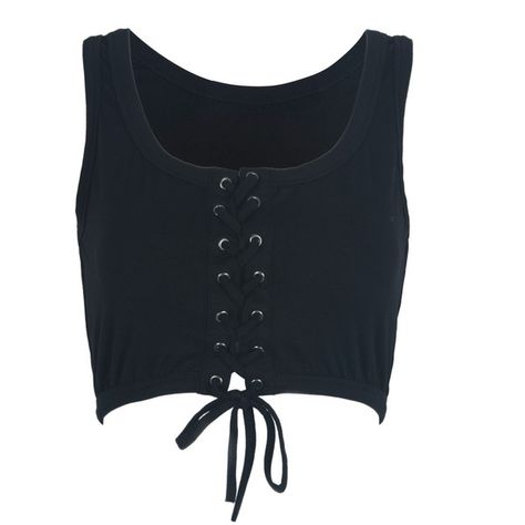 Black Lace Up Front Crop Top ($20) ❤ liked on Polyvore featuring tops, shirts, laced shirt, cotton crop top, laced up shirt, lace up front top and lace up shirt Lace Up Front Top, Lace Up Crop Top, Lace Front Top, Crop Top Jacket, Shirts Crop, Queen Outfit, Lace Up Top, Oc Outfits, Front Crop Top