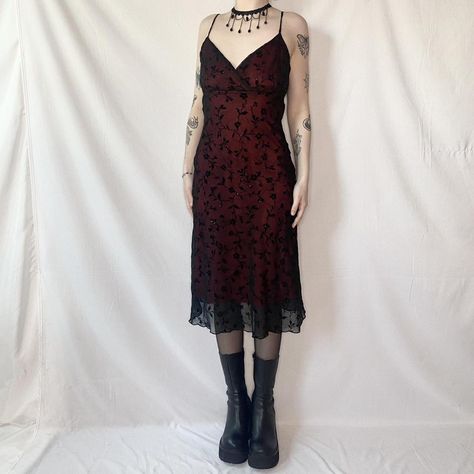 vintage 90’s vampy mesh dress

vintage 90’s romantic... - Depop 90s Vampy Outfits, 90s Homecoming Dresses, Vintage Slip Dress Outfit, 90s Mesh Dress, Vampy Outfit, Red Mesh Dress, 90s Midi Dress, Vamp Dress, Plus Size Dresses Formal