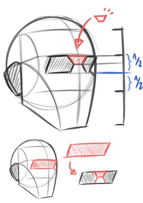 Art Reference Drawing Face, Draw Portrait Tutorial, Human Face Reference Anatomy, Loomis Head Drawing, Asaro Head Method, Head Drawing Method, How To Draw Details, Face Construction Drawing, Drawing The Head