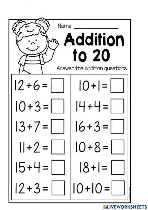 First Grade Addition And Subtraction Worksheets, Easy Adding Worksheets, Subtraction Facts To 10 Worksheets, Standard 1 Maths Worksheet, 1st Grade Math Activities Addition And Subtraction, Addition To 30 Worksheets, Math Adding Worksheets, Addition Up To 20 Worksheets, Adding To 20 Worksheets