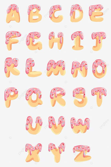 Girly Fonts Alphabet, H Letter Design, English Clipart, Donut Font, English Alphabets With Pictures, Donut Png, Letter Clipart, Alfabet Font, Clipart Letters