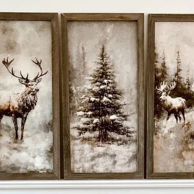 CYBER MONDAY WITH DEB & DANELLE | Shop Sales Events Antique Farmhouse Large Wall Decor Living Room Ideas, Woodsy Christmas, Mantle Christmas, Wall Art Frame, Rustic Frames, Cabin Ideas, Unframed Wall Art, Art Antique, Christmas Wall Decor