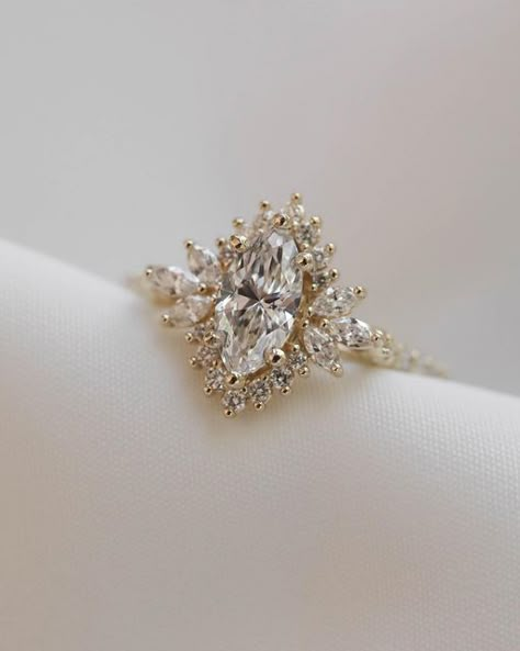 Birdy Olive Ave, Olive Avenue Engagement Ring, Engagement Ring Flower, Estate Engagement Ring, Olive Avenue Jewelry, Wedding Estate, Diamond Ring Unique, Pretty Engagement Rings, Marquise Diamond Ring