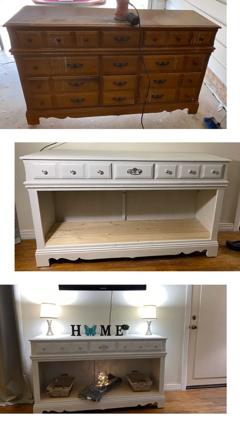 Diy Tv Stand From Dresser, Old Dresser To Tv Stand, Diy Rustic Dresser Makeover, Repurpose Dresser To Tv Stand, Dresser Into Tv Stand Diy, Dresser Makeover Into Tv Stand, Turn Dresser Into Tv Stand, Dresser Turned Tv Stand, Diy Dresser Into Tv Stand