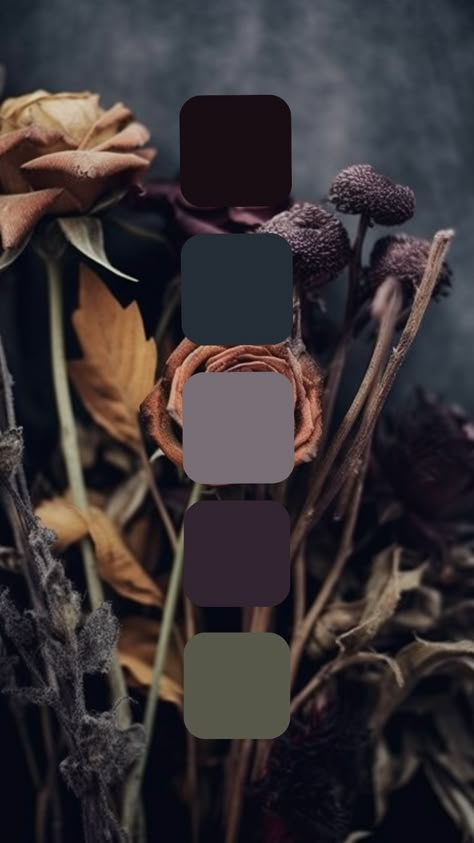 Dark Boho Color Palette, Gothic Color Palette, Color Schemes Colour Palettes, Dark Home Decor, Palette Ideas, Dark Home, Colour Ideas, Color Palette Design, Color Inspo