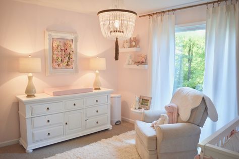 Small Nursery Set Up, Southern Girl Nursery, Baby Girl Nursery Grand Millenial, Nursery Ideas Girl, Girly Nursery Ideas, Girl Nursery Themes Princess, Princess Nursery Theme, Pink Bow Baby Girl Nursery, Baby Girl Nursery Room Ideas Lavendar