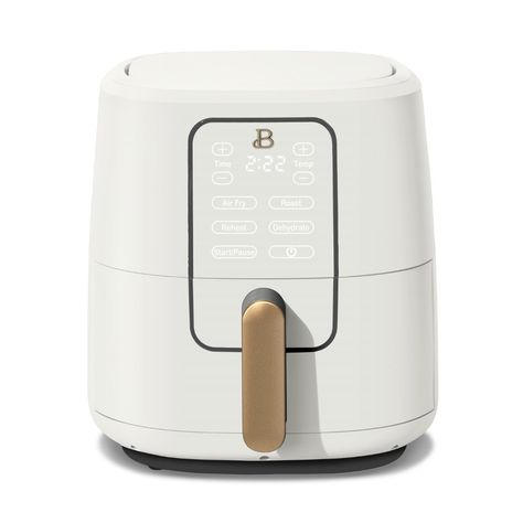 Beautiful 6 Quart Touchscreen Air Fryer, Black Sesame by Drew Barrymore - Walmart.com - Walmart.com Beautiful Kitchenware, White Icing, Air Fryers, Black Sesame, Kitchen Appliance, Drew Barrymore, Roast Chicken, Kitchen Counter, Gold Design